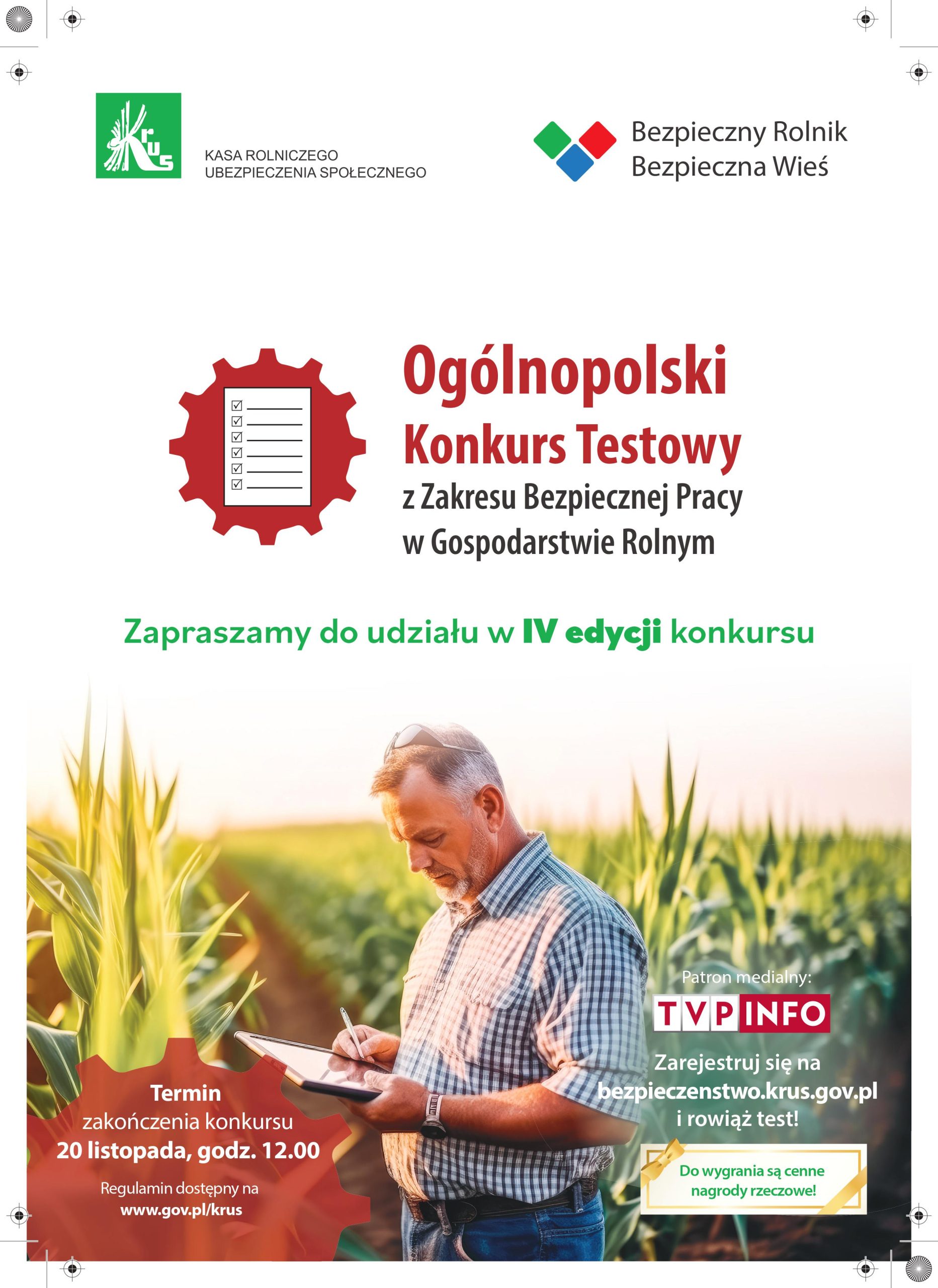 Ogólnopolski Konkurs Testowy z Zakresu Bezpiecznej Pracy w Gospodarstwie Rolnym