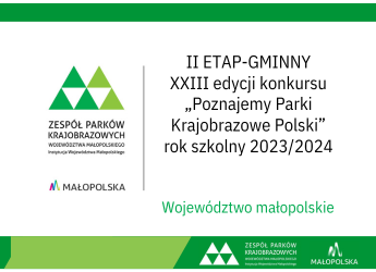 II Etap XXIII edycji konkursu “Poznajemy Parki Krajobrazowe Polski”